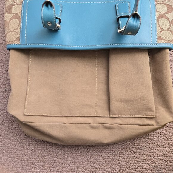 Coach Teal/Turquoise Signature Hampton Bag - Picture 12 of 15